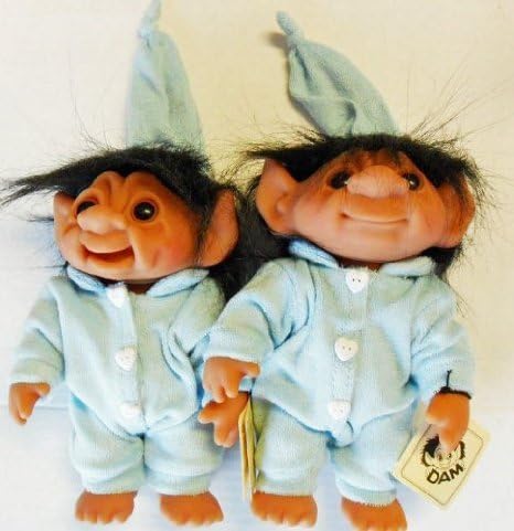 (One) DAM Original Baby Boy Troll 8.5 'with Black Hair and Pointed Ears Doll doll figure ( parallel import )