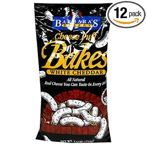Barbara's Bakery Bakes White Cheddar Cheese Puffs, 5.5-Ounce Bags (Pack of 12) by Barbara's Bakery