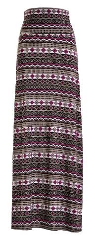 Chevron Floral Aztec Tribal Striped Printed Full Maxi Skirt Dress
