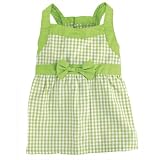 East Side Collection ~ Gingham Dog Dress ~ Green ~ X-Large
