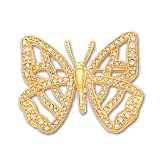 Gold-plated CZ Butterfly Pin