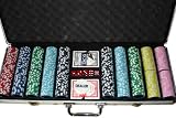 Pokerkoffer Casino Design mit Kartenmischer 500 Laserchips Poker