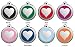 Heart polished stainless steel ID tag for a dog or cat, Red, Medium