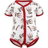 Majestic Los Angeles Angels of Anaheim Infant White Mascot Print Full Button Creeper ()