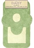 RETRO FLOWER POWER, DAISY 2 PIECE BATH MAT SET - COTTON, GREEN