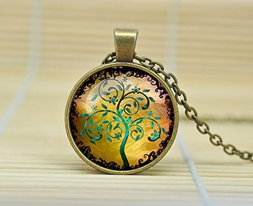 Tree Of Life Pendant Tree Of Life Necklace Tree Of Life Jewelry Nature Pendant Woodland Glass Cabochon Necklace A0794