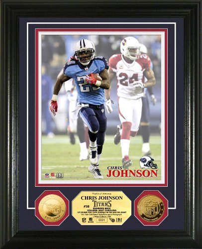 Highland Mint NFL Tennessee Titans Chris Johnson 24KT Gold Coin Photomint