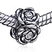 Rose Flower Bead Fits Pandora Charm Bracelet
