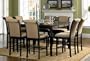 9pc Counter Height Dining Table & Stools Set Cappuccino Finish