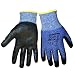Global Glove CR617 Samurai Enhanced Tuffalene HDPE Glove with Black Foam Nitrile Dipped, Cut Resistant, Medium, Blue/White (Case of 72)