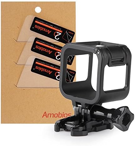 Amobios Scratch-resistant Tempered Glass Screen Protector Lens Film Accessory Kit with Camera Frame+Thumbscrew+Quick Release For GoPro Hero4 session