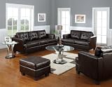 Acme 15070B Diamond Bonded Leather Sofa with Wood Leg, Brown