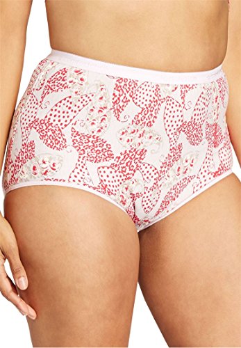 Comfort Choice Women's Plus Size Panty 5-Pack Underwear In Colorful Cotton
