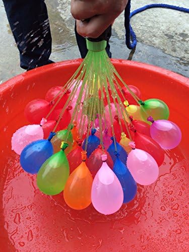 Nannu Water Balloon Filler - (4 PACKS -148 WATER BALLOONS!) -Fills and Ties 148 Balloons, Just Pump Hose Water Into Self Tying Water Balloons - No Need to Tie Knot and See a Bunch of Balloons Fill Water in Bulk, And Become Crazy and Magic Balloons