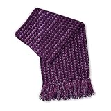 Jovi Home Spice Hand Woven Throw 50-Inch-by-60-Inch, Plum (Plum/Fuchsia/Charcoal)