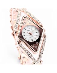 Wrist Watches For Woman Lady Women Bling Mother of Pearl Crystal Rose Gold Bracelet Quartz Watch Bangle