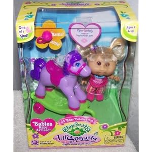 Cabbage Patch Kids Lil' Sprouts Babies Have Arrived w Roll-along Pony CPK Caucasian Doll by