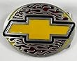 Chevy Flames Bow-Tie Emblem Enamel Buckle, Automotive Buckle