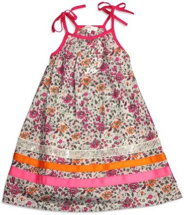 Baby Sara - Little Girls' Tank Dress, White, Pink, Orange, 65% Cotton 30% Polyester 5% Spandex 30670-5
