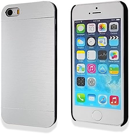 iPhone 5 5s Case,EasierBuy Luxury Steel Aluminum Chrome Hard Back Case Cover for Apple iPhone 5 / 5s - Silver