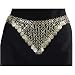 Luscious Chain Link Coin Belt with Stars and Jingling Brass Coins, Fits waist or hips 34" - 42" for Belly Dancing or Casual Wear