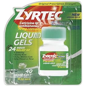 Click here to buy Zyrtec Liquid Gels, 40 Count by Zyrtec.