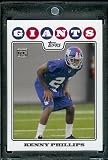 2008 Topps # 433 Kenny Phillips ( Miami ) RC - Rookie Card - New York Giants - NFL Trading Cards in a Protective Display Case!