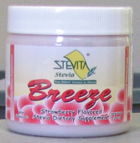Stevita Co. Inc. BREEZE Strawberry flavored stevia drink mix, 2.8oz jar !YEAR END SALE!