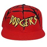 LA DODGERS FLAT BILL FITTED HAT SPIDERMAN RED WEB 7 1/2