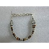Costume Bracelet Sterling Silver Bracelet Studded with Tiger Eye Stone