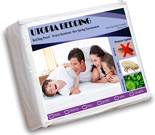 Zippered Box Spring Encasement (Cal King) Ample Zipper Opening for Easy Use - Bed Bug Proof Cover, Water Resistant, Ultimate Protection against Insects, Dust Mites and Allergens by Utopia Bedding