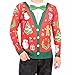Christmas Cardigan with Bow Long Sleeve Ugly Christmas T-Shirt (X-Large)
