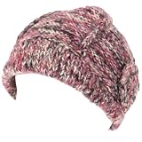 New Wool Hand Knit Crochet Flower Ski Beanie Hat Cap Berry Medium Large