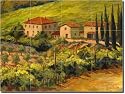 Tuscan Villa by Joanne Margosian - Artwork On Tile Ceramic Mural 12.75" x 17" Kitchen Shower Backsplash