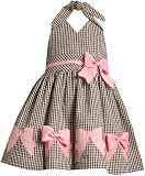 Bonnie Jean Girls 2-6x Seersucker Halter Dress,Brown,3T