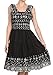 Sakkas Women's Gwendolyn Sequin Embroidered Smocked Bodice Peasant Dress
