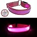 Runners Led Armband Jogging Safety Lights Night Walking Reflective Running Gear Pink Flashing