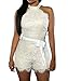 Zestway Women's Summer Sleeveless Lace Club Party Romper