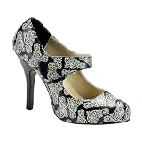 Women's 4 1/2 Inch Heel Mary Jane Pump With Filigree Print