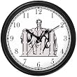 President Abraham Lincoln Memorial Statue Americana - Famous Landmarks - Wall Clock by WatchBuddy Timepieces (White Frame)