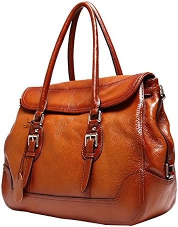 QISHI YUHUA WB Womens Quality Luxury Fashion Red-brown Genuine Leather Messenger bag handbag shoulder bag
