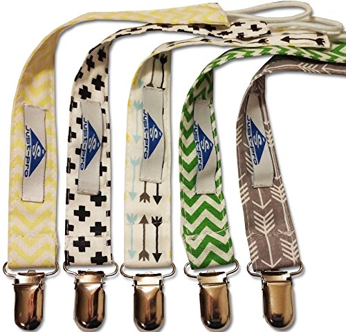 Pacifier clip & teething ring holder by just-pro, set of 5 un…