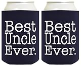 Funny Can Coolie Best Uncle Ever Gift 2 Pack Can Coolies Drink Coolers Navy