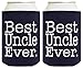 Funny Can Coolie Best Uncle Ever Gift 2 Pack Can Coolies Drink Coolers Navy