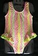 Girls Double Ruffle Ballerina Swimsuit Pastel Ditsy Flowers