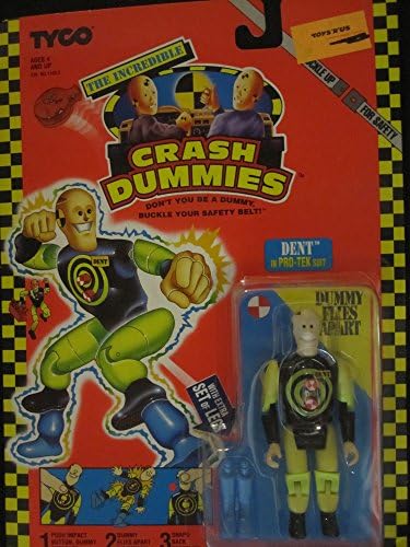 Dent-Incredible Crash Dummie in Pro Tek Suit Exploding Figure with Spare Set of Legs1992 By Tyco