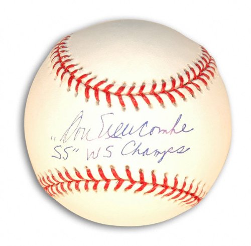 Don Newcombe Autographed Baseball with 55 WS Champs Inscription