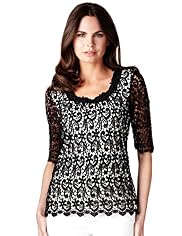 Per Una Monochrome Crochet Top
