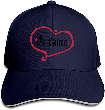 SOSOLO Je T'aime I Love You 100% Cotton Washed Twill Street Fashion Sandwich Cap One Size With Adjustable Size