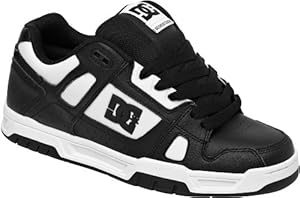 DC Men's Stag Sneaker,Black/White/Black,6 M US